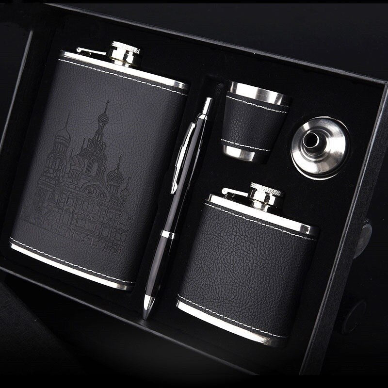 9oz Hochwertiges Edelstahl 304 Flachmann-Set Whiskey Wein Flasche Alkohol Getränkeflasche Reise Trinkgeschirr Für Geschenke