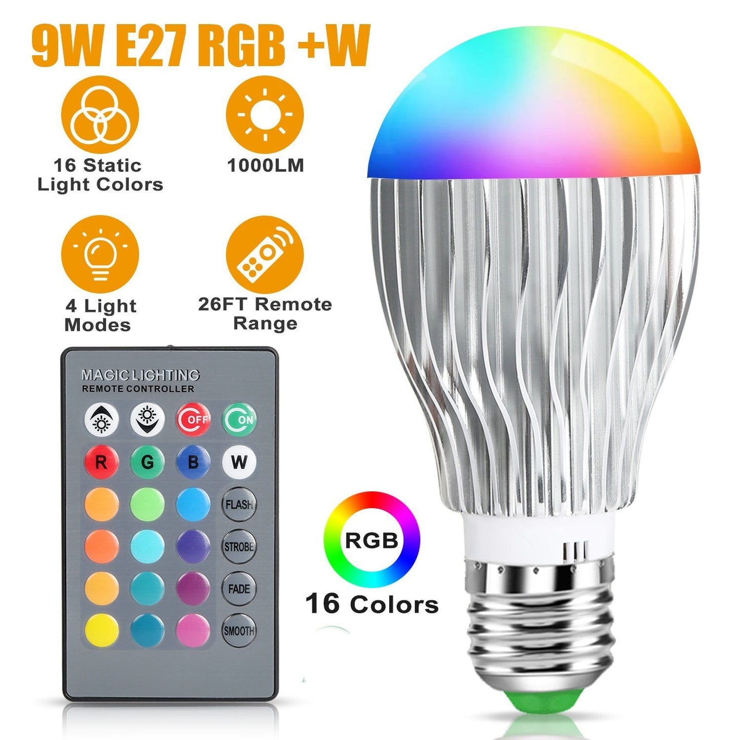 Frendorf | 9W LED Glühlampe E27 RGB Lampe