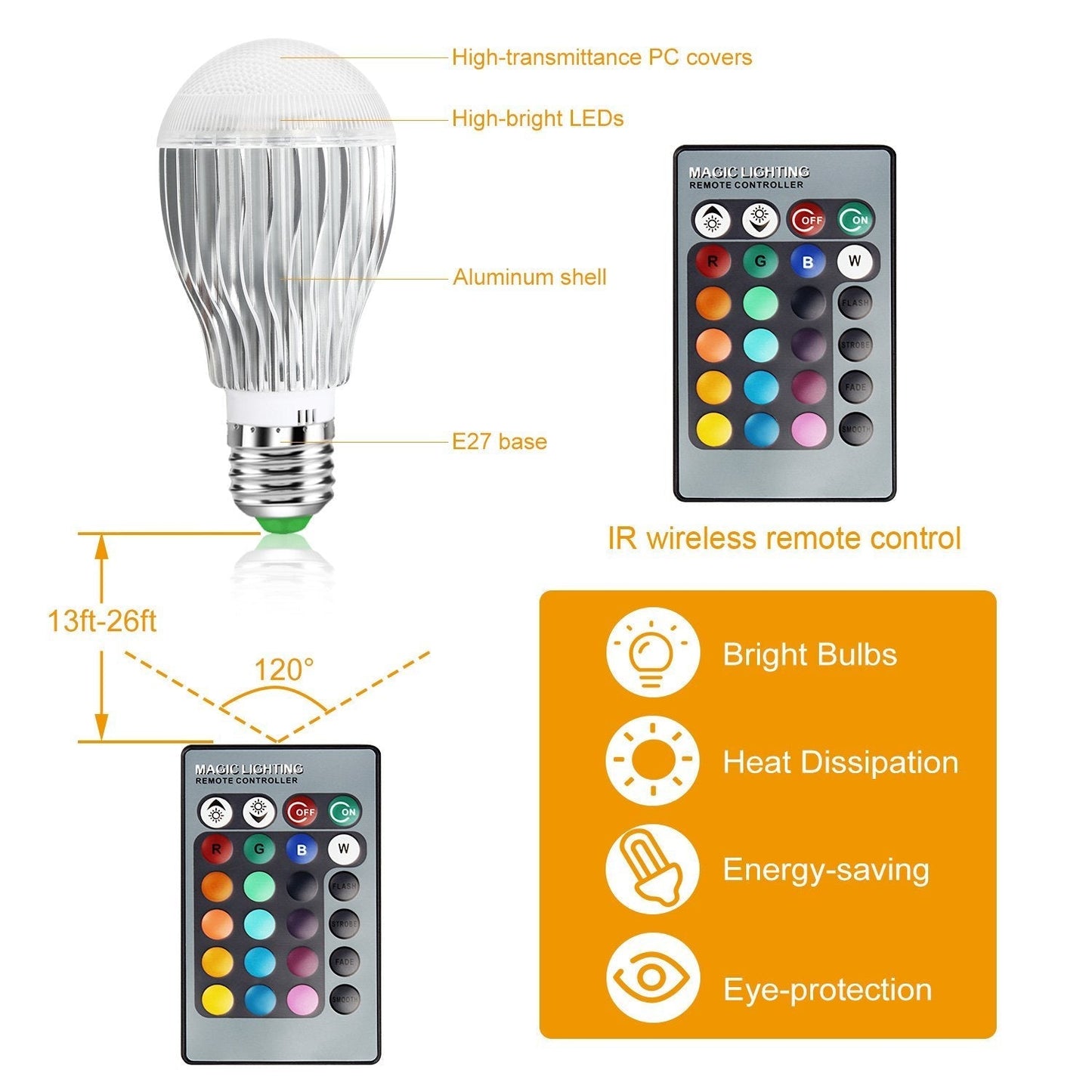 Frendorf | 9W LED Glühlampe E27 RGB Lampe