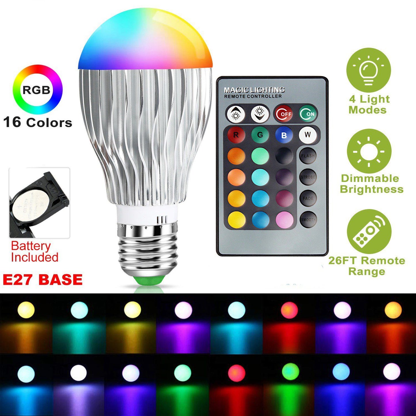 Frendorf | 9W LED Glühlampe E27 RGB Lampe