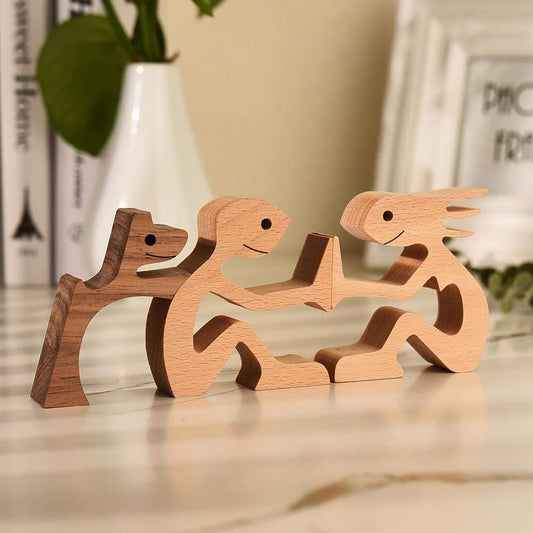 Frendorf | Eine Tierfamilie Holzhandwerksfiguren