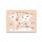 Nordic Lustige Rosa Weltkarte Leinwand Malerei Kindergarten Poster und Druck Cartoon Aquarell Wand Kunst Bilder für Kinder Schlafzimmer dekor