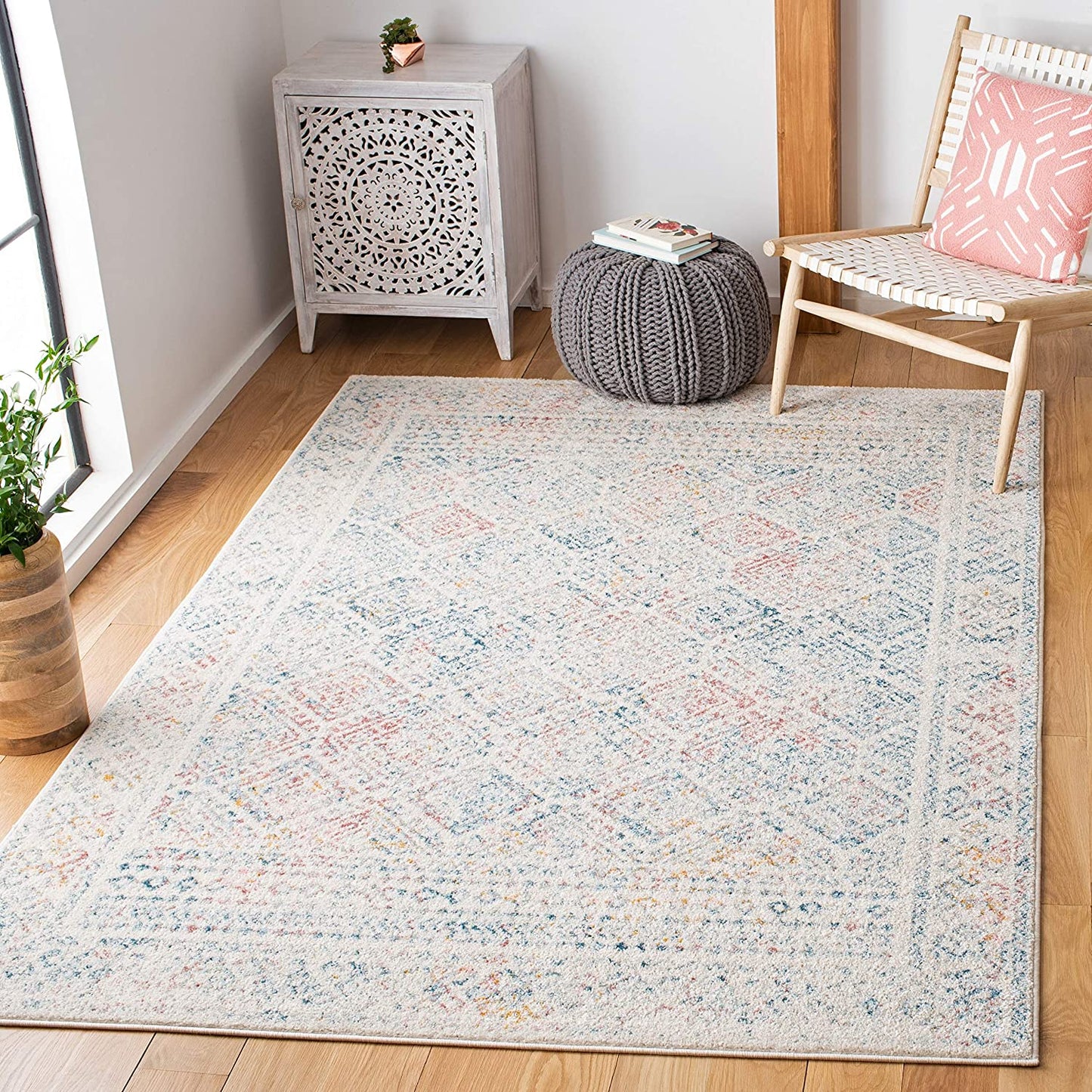 Marokkanischer Boho-Teppich Ivory / Terrakotta