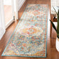 Boho Chic Oriental Medaillon Abgenutzter Teppich, Orange Teal