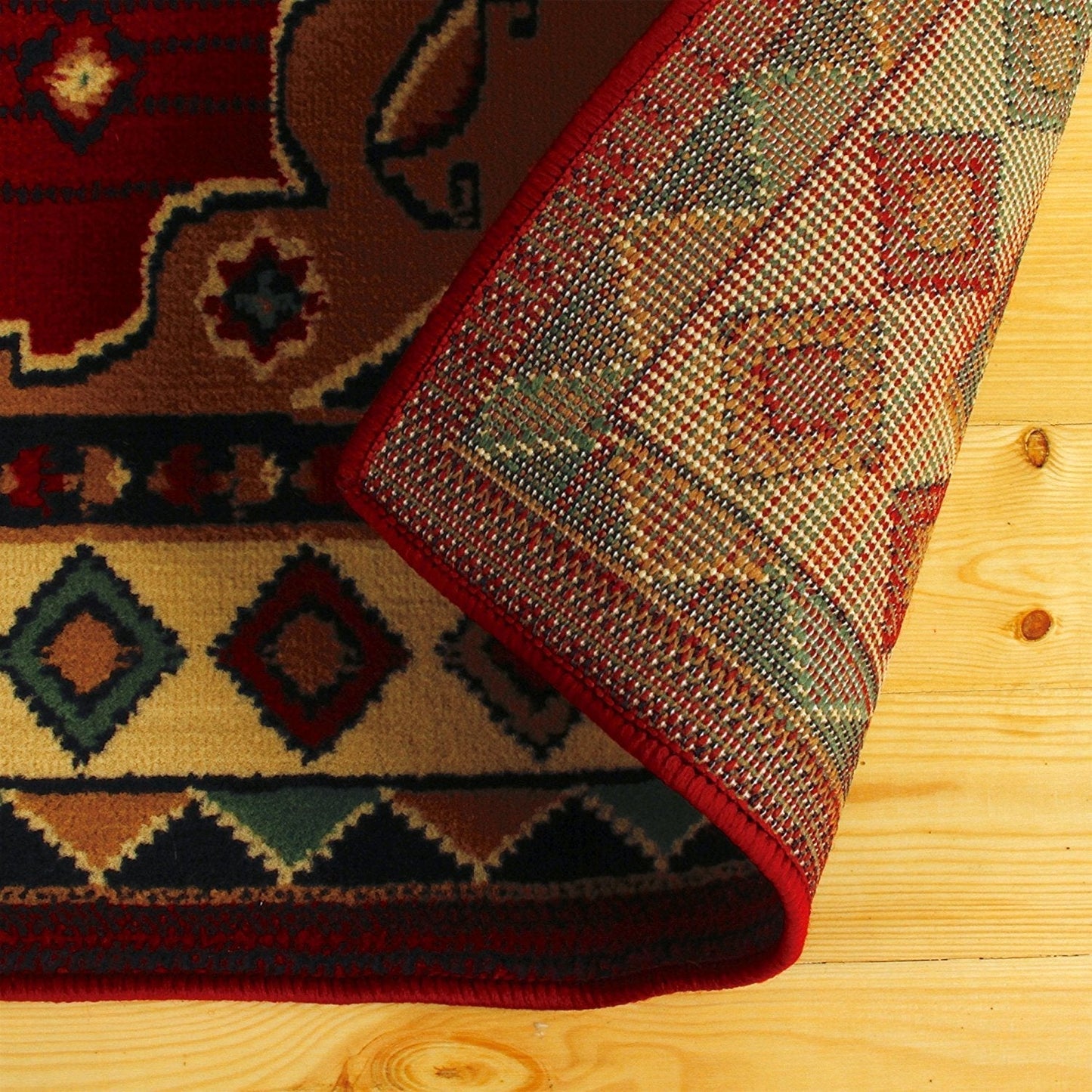Frendorf | SierraBorder Southwest Teppich | Rot & Schwarz | Umrandeter Design-Teppich | Modern & Pflegeleicht