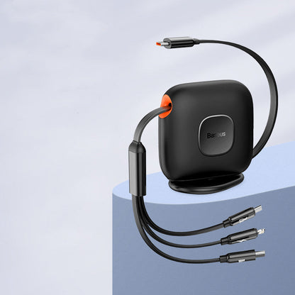 Frendorf | 3-in-1 ausziehbares drehbares Ladekabel, mit Lightning, Type-C & Micro, für Handys & Tablets