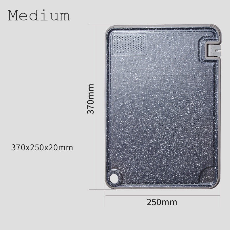 Frendorf | Schneidebrett mit integriertem Messerschärfer, Knoblauchreibe, Saftauffang und rutschfester Unterseite, für Fleisch, Gemüse, Käse