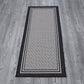 Jardin Indoor/Outdoor Bordered Runner Teppich, Schwarz, 2'X5',