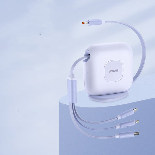 Frendorf | 3-in-1 ausziehbares drehbares Ladekabel, mit Lightning, Type-C & Micro, für Handys & Tablets