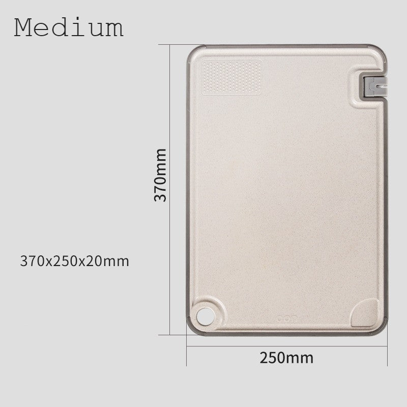 Frendorf | Schneidebrett mit integriertem Messerschärfer, Knoblauchreibe, Saftauffang und rutschfester Unterseite, für Fleisch, Gemüse, Käse