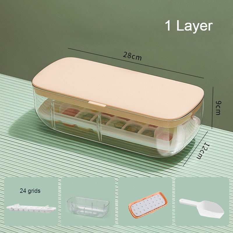Frendorf | 2-Schicht 48 Fächer Eiswürfelschale, mit klarem Eiswürfel-Storage-Box