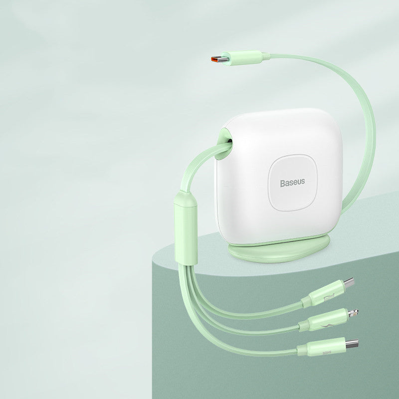 Frendorf | 3-in-1 ausziehbares drehbares Ladekabel, mit Lightning, Type-C & Micro, für Handys & Tablets