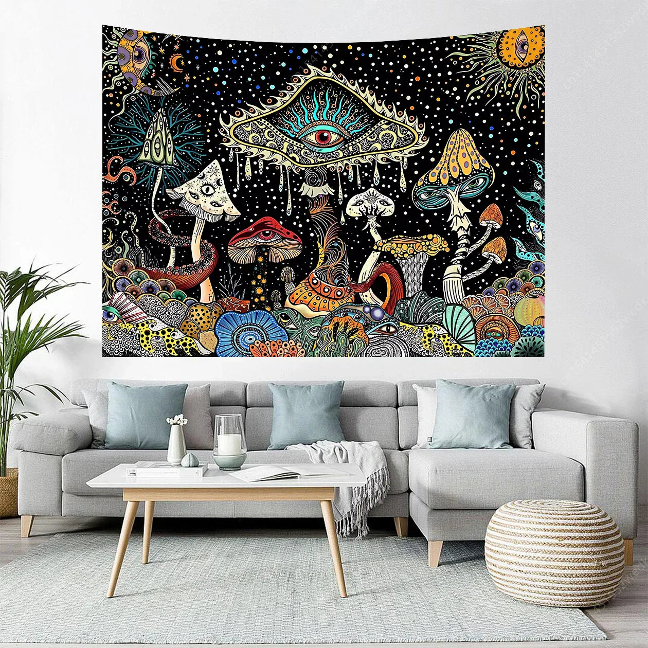 Frendorf | MysticTapestry Trippy Wandteppich | Hippie Boho Stil | Abstrakt & Farbintensiv | Wanddeko für Zuhause