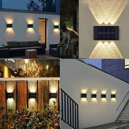 Frendorf | Solar Up Down Wandlichter – Wasserdichte Außen-LED-Wandlampen mit Lichtsensor für Garten, Terrasse & Weg