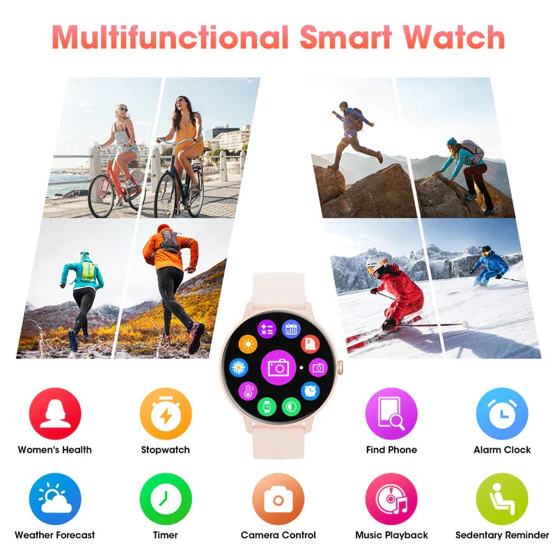 Frendorf | Neue 1,39'' Slim Touchscreen IP67 Wasserdichter Fitness Tracker Sport Smartwatch für Frauen