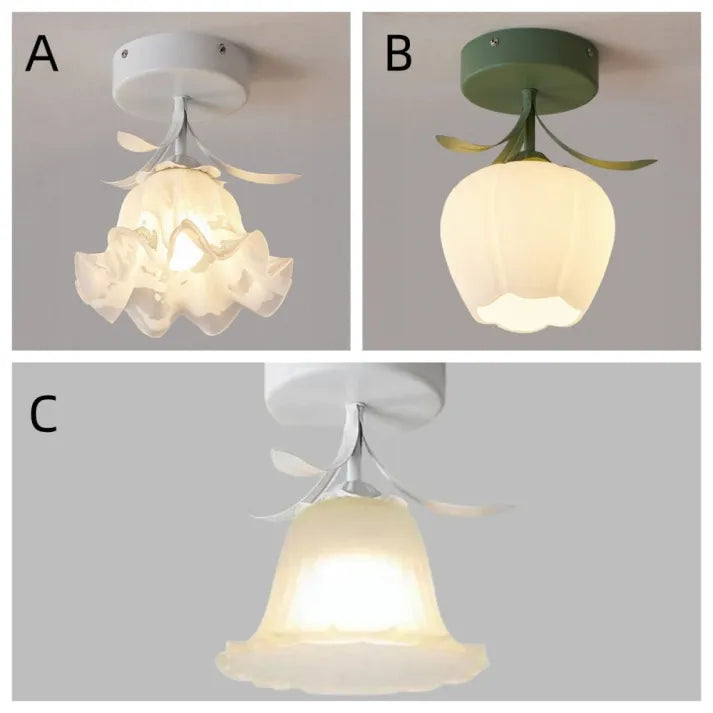 Frendorf | FleurTiffany Französische Tiffany-Deckenleuchte | Blumenmuster | Elegantes Jugendstil-Design für Ihr Zuhause