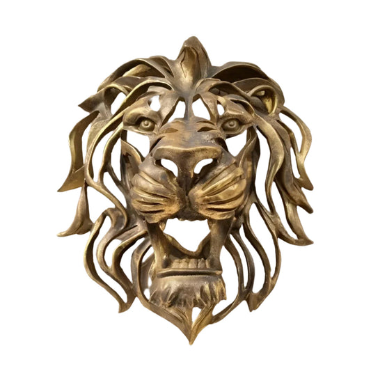 Frendorf | RegalRoar – Exquisite vergoldete Löwenkopfwandskulptur