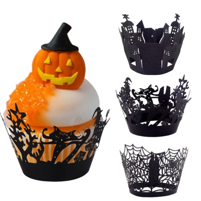 Frendorf | Halloween-Dekoration Cupcake-Hüllen Partyzubehör, 50 Stück