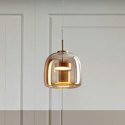 Frendorf | AmberGlow LED Pendelleuchte | Retro Metall & Glas | Elegante Raumbeleuchtung