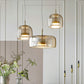 Frendorf | AmberGlow LED Pendelleuchte | Retro Metall & Glas | Elegante Raumbeleuchtung