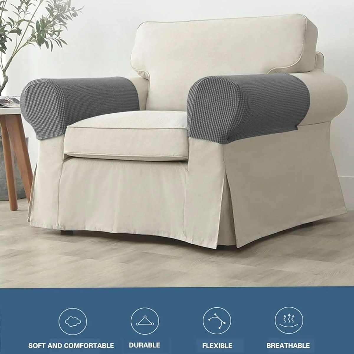 Frendorf | 2-teilige wasserdichte Armlehnenbezüge mit Jacquard-Design