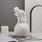 ARTLOVIN Abstrakte Menschen Statue Tischplatte Harz Figuren Lesen Skulpturen Modern Weiß Heimdekoration Ornamente Vintage Grau