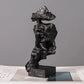 ARTLOVIN Vintage Denker Figurine Abstraktes Gesicht Kunstskulptur No Hören/Sprechen/Sehen Moderne Heimharz Dekorative Schreibtischdekorationen