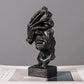 ARTLOVIN Vintage Denker Figurine Abstraktes Gesicht Kunstskulptur No Hören/Sprechen/Sehen Moderne Heimharz Dekorative Schreibtischdekorationen