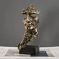 ARTLOVIN Vintage Denker Figurine Abstraktes Gesicht Kunstskulptur No Hören/Sprechen/Sehen Moderne Heimharz Dekorative Schreibtischdekorationen
