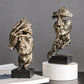 ARTLOVIN Vintage Denker Figurine Abstraktes Gesicht Kunstskulptur No Hören/Sprechen/Sehen Moderne Heimharz Dekorative Schreibtischdekorationen
