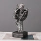 ARTLOVIN Vintage Denker Figurine Abstraktes Gesicht Kunstskulptur No Hören/Sprechen/Sehen Moderne Heimharz Dekorative Schreibtischdekorationen