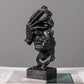 ARTLOVIN Vintage Denker Figurine Abstraktes Gesicht Kunstskulptur No Hören/Sprechen/Sehen Moderne Heimharz Dekorative Schreibtischdekorationen