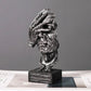 ARTLOVIN Vintage Denker Figurine Abstraktes Gesicht Kunstskulptur No Hören/Sprechen/Sehen Moderne Heimharz Dekorative Schreibtischdekorationen