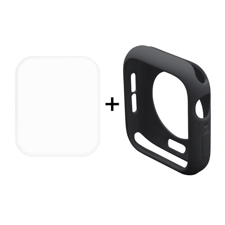 Frendorf | ENKAY Hat-Prince 2 in 1 TPU halbgekleidete Schutzhülle + 3D Full Screen PET gebogene Wärmebiege HD Bildschirmprotektor für Apple Watch Series 5 & 4 44mm (Schwarz)