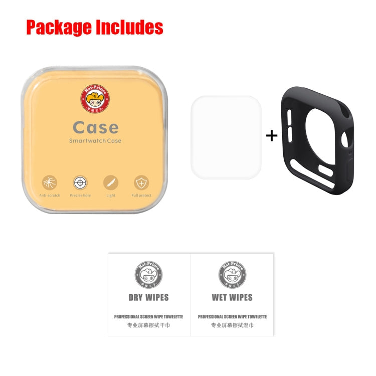Frendorf | ENKAY Hat-Prince 2 in 1 TPU halbgekleidete Schutzhülle + 3D Full Screen PET gebogene Wärmebiege HD Bildschirmprotektor für Apple Watch Series 5 & 4 44mm (Schwarz)