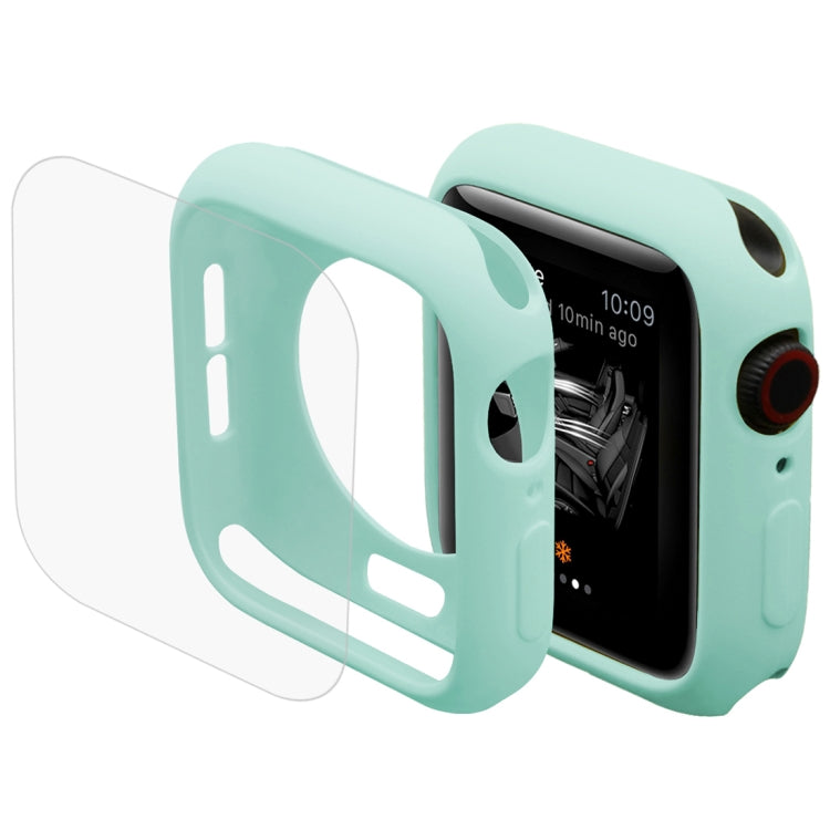 Frendorf | ENKAY Hat-Prince 2 in 1 TPU halbklare Schutzhülle + 3D Vollbild PET gebogene Wärmebiege HD Bildschirmfolie für Apple Watch Series 5 & 4 44mm (Grün)