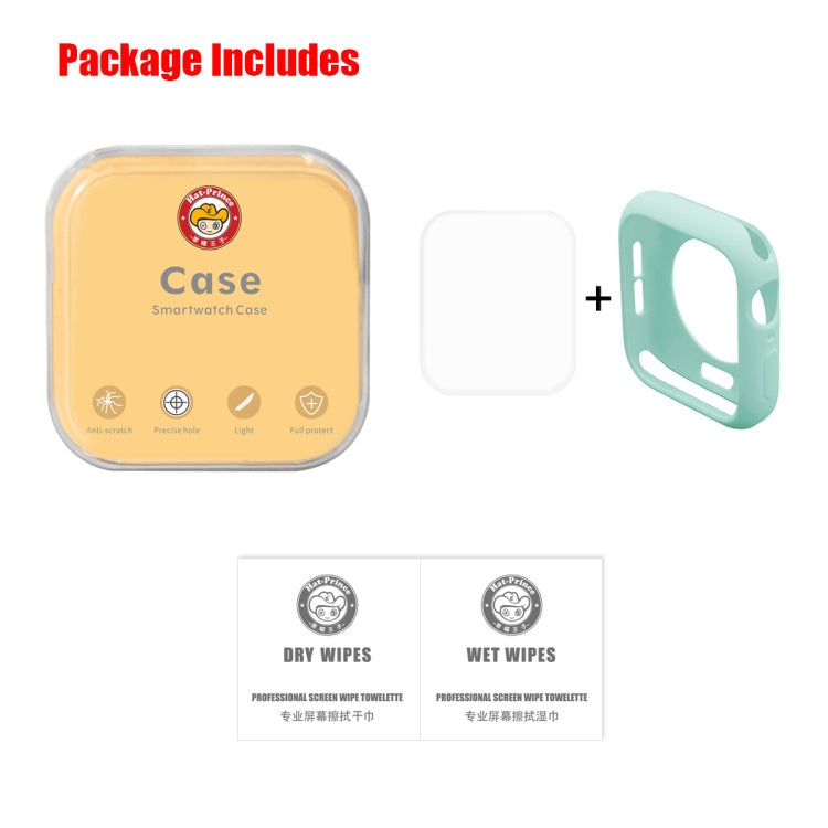 Frendorf | ENKAY Hat-Prince 2 in 1 TPU halbklare Schutzhülle + 3D Vollbild PET gebogene Wärmebiege HD Bildschirmfolie für Apple Watch Series 5 & 4 44mm (Grün)
