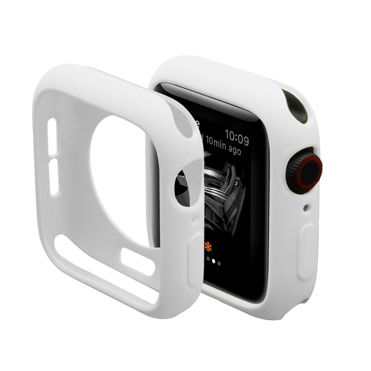 Frendorf | ENKAY Hat-Prince 2 in 1 TPU Semi-bedeckter Schalen + 3D Vollbild PET Gebogenes Wärme-Biegung HD Bildschirm Schutzfolie für Apple Watch Series 5 & 4 44mm(Weiß)