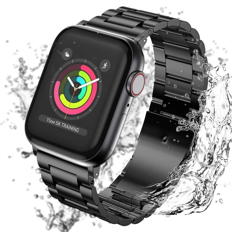 Frendorf | Für Apple Watch Series 10 42mm / 9&8&7 41mm / SE 3&SE 2&6&SE&5&4 40mm / 3&2&1 38mm Klappverschluss 3 Perlen Edelstahl Armband (Silber)