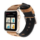 Frendorf | Für Apple Watch Series 10 42mm / 9&8&7 41mm / SE 3&SE 2&6&SE&5&4 40mm / 3&2&1 38mm Retro Loch Echtes Leder Armbanduhrband (Khaki)