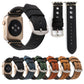 Frendorf | Für Apple Watch Series 10 42mm / 9&8&7 41mm / SE 3&SE 2&6&SE&5&4 40mm / 3&2&1 38mm Retro Loch Echtes Leder Armbanduhrband (Khaki)