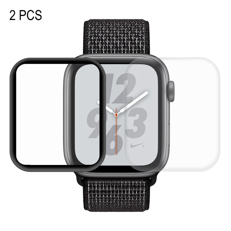 Frendorf | 2 PCS ENKAY Hat-Prince 3D Vollbild PET + 3D Vollbild Elektrotitanisierung PET Krümmung Wärme Biegen HD Bildschirmprotektor für Apple Watch Series 4 44mm