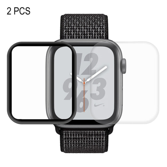 Frendorf | 2 PCS ENKAY Hat-Prince 3D Vollbild PET + 3D Vollbild Elektrotitanisierung PET Krümmung Wärme Biegen HD Bildschirmprotektor für Apple Watch Series 4 44mm