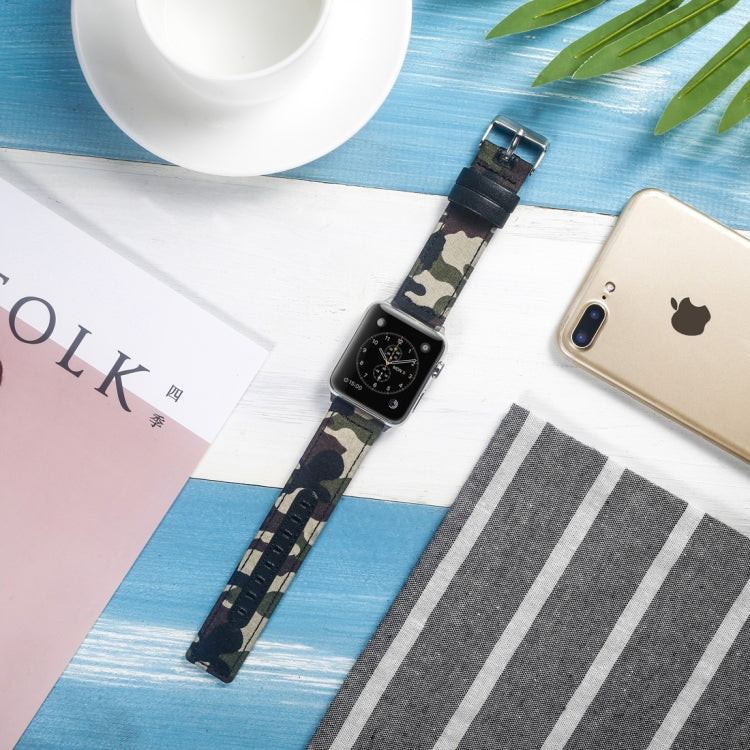 Frendorf | Stoff+Rindsleder-Uhrarmband für Apple Apple Watch Series 7 41mm / 6 & SE & 5 & 4 40mm / 3 & 2 & 1 38mm