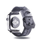 Frerndorf | Weißer Nebel Wachstextur Oberlederriemen für Apple Watch Series 7 41mm / 6 & SE & 5 & 4 40mm / 3 & 2 & 1 38mm (Schwarz)