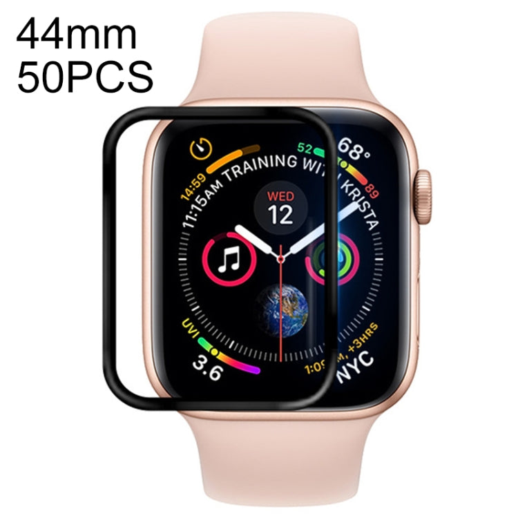 Frendorf | 50 PCS Für Apple Watch Series 5 & 4 44mm Weicher PET Film Vollbild Displayschutz (Schwarz)