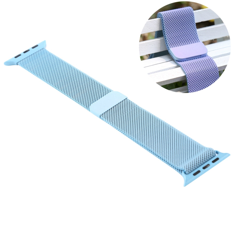 Frendorf | Für Apple Watch Series 7 41mm / 6 & SE & 5 & 4 40mm / 3 & 2 & 1 38mm Farbwechselndes Magnetisches Nylon-Uhrenarmband (Himmelblau)