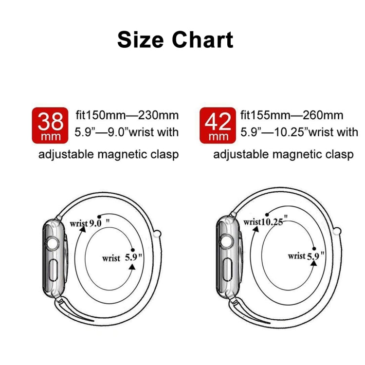 Frendorf | Für Apple Watch Series 7 41mm / 6 & SE & 5 & 4 40mm / 3 & 2 & 1 38mm Farbwechselndes Magnetisches Nylon-Uhrenarmband (Baby Blau)