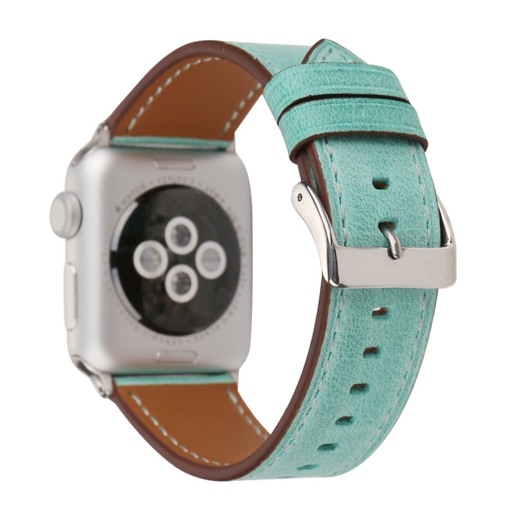 Frendorf | Für Apple Watch Series 10 42mm / 9&8&7 41mm / SE 3&SE 2&6&SE&5&4 40mm / 3&2&1 38mm Frischer Stil Echtes Leder Uhrarmband (Grün)