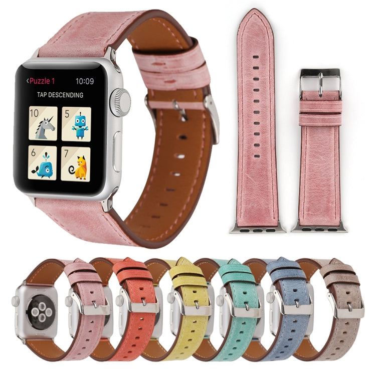 Frendorf | Für Apple Watch Series 10 42mm / 9&8&7 41mm / SE 3&SE 2&6&SE&5&4 40mm / 3&2&1 38mm Frischer Stil Echtes Leder Uhrarmband (Grün)